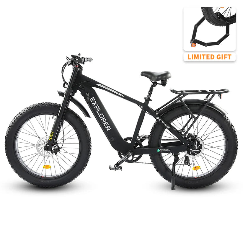 Ecotric Explorer 26 inches 48V Fat Tire e-bike with Rear Rack