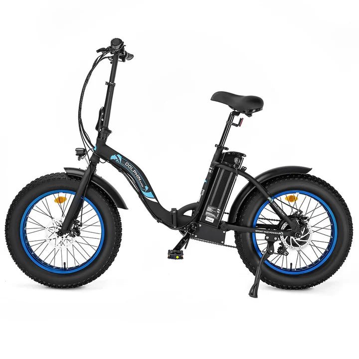 Ecotric 20 inch Black Portable Folding Fat Bike Dolphin Model